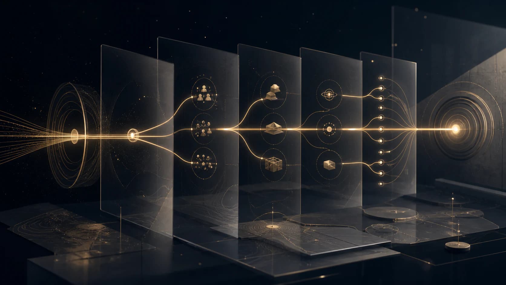 A dimensional marketing map organizing channels around one path