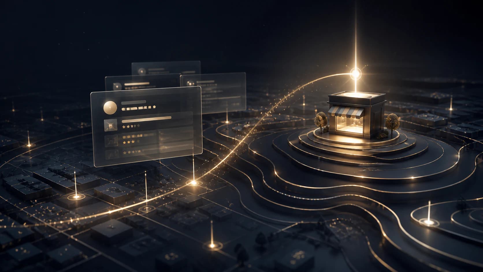 Local search and map layers converging on a relevant business